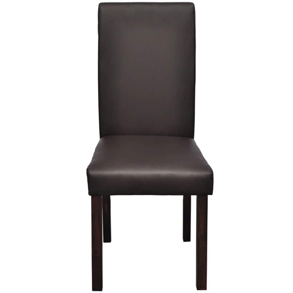 Kepooman 4pcs Faux Leather Dining Chairs for Lining Room, Brown Kepooman 4pcs Faux Leather Dining Chairs for Lining Room, Brown