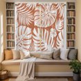 thumbnail image 3 of Palm Tree Monstera Kitchen Curtains 63 Inch Length, Amber Orange Leaf Boho Botanical Tropical Tiers Curtains for Living Room Berdoom, Light Filtering Drapes Window Treatment 2 Panels 42"Wx63"L, 3 of 9