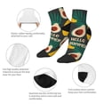 thumbnail image 3 of Goofa Banana And Avocado Pattern Non Slip Socks with Grips for Elderly, Crew Socks Yoga Hospital Socks Cushioned Sole Gripper Socks for Men Women, 3 of 5