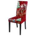 thumbnail image 2 of Funda para silla de comedor navideña, 4 piezas, funda protectora elástica para silla navideña, funda para silla de comedor, decoración navideña, fiesta navideña, 2 of 5