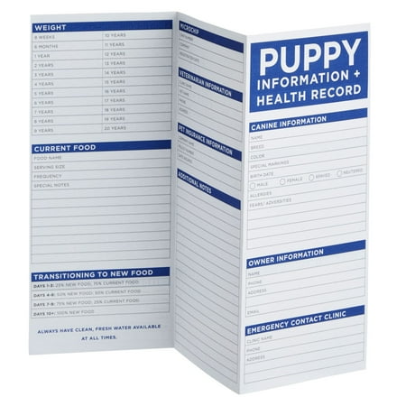 60 Pack Puppy Vaccination Record Cards, Canine Health Record Books for Dogs (Tri-Fold Design, 8.5x11 Inch)