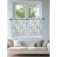 thumbnail image 4 of Navy Blue Spring Floral Tier Curtains 36 Inch Length,Sheer Curtains for Bedroom Living Room,Summer Botanical Pastoral Watercolor Rod Pocket Voile Drapes Kitchen Curtains for Window 27.5"x36" 2 Panels, 4 of 7