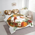 thumbnail image 3 of Manfei Xmas Cardinal Bird 7pcs Bedding Comforter Set,Fruit Orange Queen Bedding Sets,Red Christmas Berry Queen Sheet Sets For Girl Teens,Breathable Home Decor Reversible, 3 of 8
