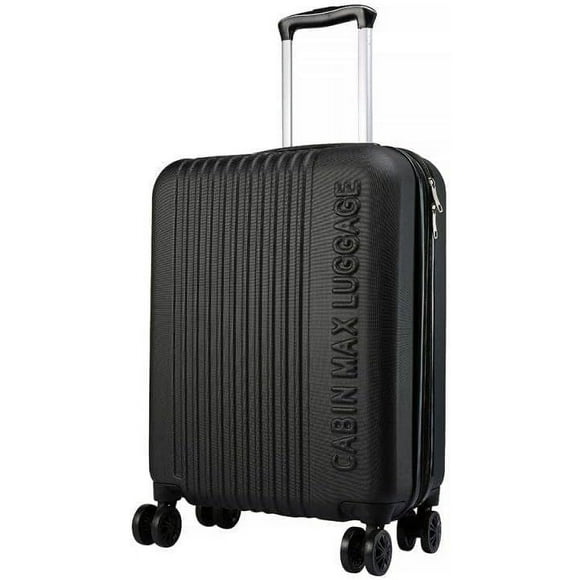 Cabin Max Velocity 55x40x20cm (22x16x8") Expandable Suitcase 4 Wheel Luggage Cabin Bags Suitable for Ryanair, Easyjet, Jet 2 Carry On (Black)