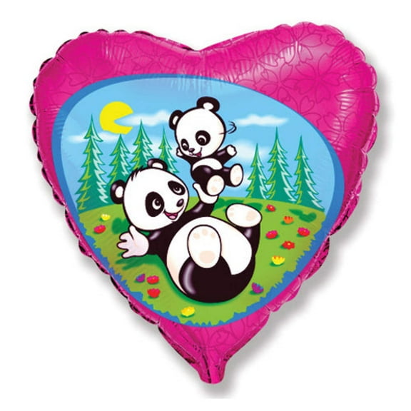 18 inch Funny Pandas Foil Mylar Balloon - Party Supplies Decorations