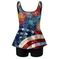 thumbnail image 4 of Zhden Tankinis Swimwear for Women American Flag Tummy Control Tankini Swimsuit Scoop Neck 4th of July Tankini Sets for Women(Z01-Sky Blue,XL), 4 of 5