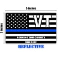 thumbnail image 2 of Reflective Bennington County Vermont VT Thin Blue Line Stealthy Old Glory USA Flag | Honoring Law Enforcement Officers Sheriffs | County State Decal Bumper Sticker 3M Vinyl 3" x 5", 2 of 3
