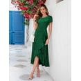 thumbnail image 6 of AURA Plus Size Women Sequin Formal Party Dress Flutter Short Sleeve Wedding Cocktail Long Evening Dress, 6 of 7