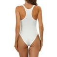 thumbnail image 3 of Unique Bargains Women's Deep V Neck Leotard Bodysuit Tummy Thong Full Shapewear M White, 3 of 6