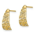 thumbnail image 2 of Primal Gold 10 Karat Yellow Gold Diamond-cut Flower J-Hoop Post Earrings, 2 of 4
