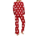 thumbnail image 4 of Tnhcen Women's Christmas Pajamas Set Holiday Sleepwear Soft Cozy Long Sleeve Pocket Snowflake Print 2 - Piece Pajama Set S - 3XL Festive Home Wear, 4 of 8