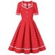 thumbnail image 1 of Vestido de Verano de Manga Corta para las Mujeres de Moda Sólida de Ocio de Tres Cuartos de Manga Cuello de Vuelta, Ligero, 1 of 8