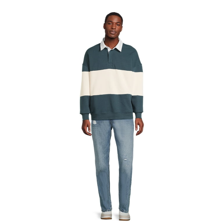 No Boundaries Men s and Big Men s Rugby Polo Sweatshirt Sizes XS