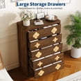 thumbnail image 3 of Dresser for Bedroom with 5 Drawers, 45'' Tall Chest of Large Decorative Drawer Front with Large Clothes Storage Cabinet, Wood Bedroom Dresser, TV Stand for Nursery, Living Room, Enterway, 3 of 9