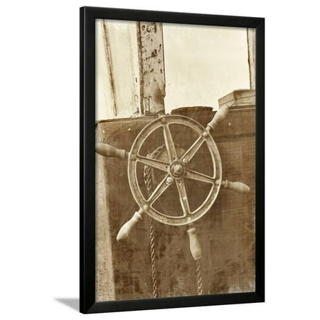 - Sepia Ship's Wheel II Framed Print Wall Art By Vision Studio