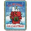 Peanuts Home For the Holidays Woven Tapestry 48x60 Throw Blanket