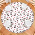thumbnail image 2 of White Cow Strawberry Heart Pattern Round Fitted Tablecloth with Elastic Edge,Dining Table Cover Waterproof,Outdoor Round Tablecloth for Camping,Dining,Indoor and Outdoor, 2 of 7