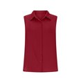 thumbnail image 5 of Htigea Womens Short Sleeve Shirts V Neck Collared Button Down Shirt Tops with Pockets Red,L, 5 of 6