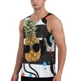 thumbnail image 2 of Disketp Pineapple With Black Glasses Men's Workout Tank Tops Sleeveless Gym Shirt Quick Dry Fitness Bodybuilding Sleeveless T Shirt-Small, 2 of 7