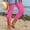 Hot Pink, variant on Women's Solid Color Split Hem with Button Tight Yoga Capri Pants Stretchy Elastic Waist Casual Workout 7/8 Leggings Red