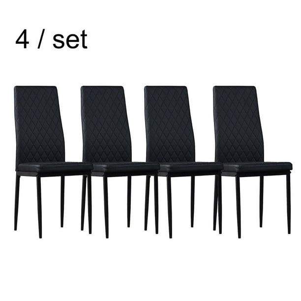 4pcs Ergonomic Curved Seat Dining Chair with Metal Legs Home