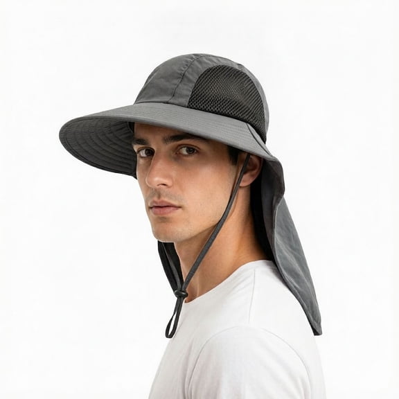 Sun Hat for Men & Women Wide Brim UPF 50  UV Protective Hat with Neck Flap for Hiking, Fishing & Outdoor Activities