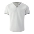thumbnail image 4 of Leey-World Mens T-Shirts Short Sleeve Curved Hem Lightweight Moisture Wicking Cooling Cotton Blend Casual Crewneck Tee Shirts Mens Tshirt(White,L), 4 of 5