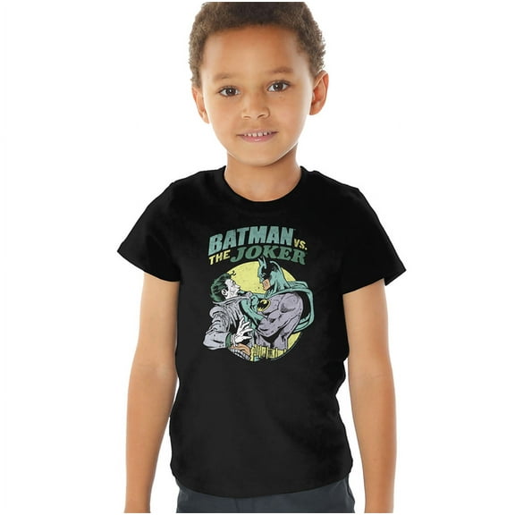 Batman Batman Vs Joker 3 Kids T Shirt (4) for Youth Toddler Boys and Girls, Black
