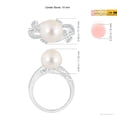 thumbnail image 5 of ANGARA Freshwater Cultured Pearl Olive Leaf Vine Ring in 14K White Gold for Women | June Birthstone, Birthday, Anniversary, Jewelry Gift for Women | Pearl Ring, 5 of 9