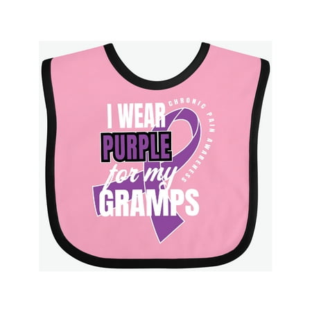 

Inktastic Chronic Pain I Wear Purple For My Gramps Gift Baby Boy or Baby Girl Bib