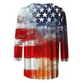 thumbnail image 4 of VEKDONE T-Shirts Graphiques Drapeau Américain pour Femmes Manches 3/4 Col Rond Blouse Décontractée Extérieure Patriotique Rouge m, 4 of 5