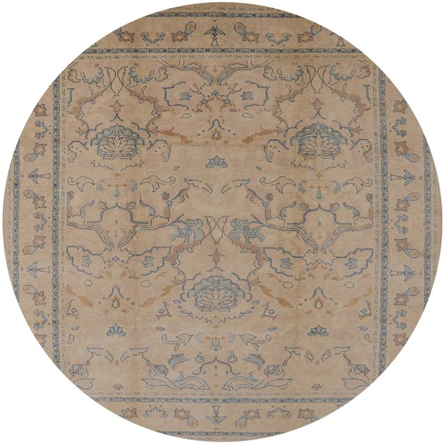Ahgly Company Tapis Rond Lavable en Machine Intérieur Industriel Moderne Amande Foncé Marron, 8 Pieds Rond