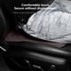 thumbnail image 4 of Cojín universal para asiento de coche | Cuero suave transpirable, impermeable y fondo antideslizante | Diseño perforado, acolchado de espuma | 17,7"x15" | Marrón/Naranja/Beige | Encaja con la, 4 of 7