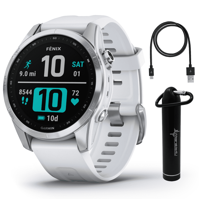 Garmin Fenix 7S Multisport GPS Touchscreen Smartwatch, Silver with 