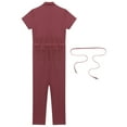 thumbnail image 6 of Choomomo Coveralls for Men Short Sleeve Front Zipper Work Overalls Jumpsuit with Pockets Mechanics Burgundy XXL, 6 of 7