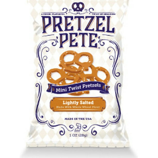 Pretzel Pete Whole Wheat Mini Twists Pretzels, 20 Ct (1 Oz. Bags