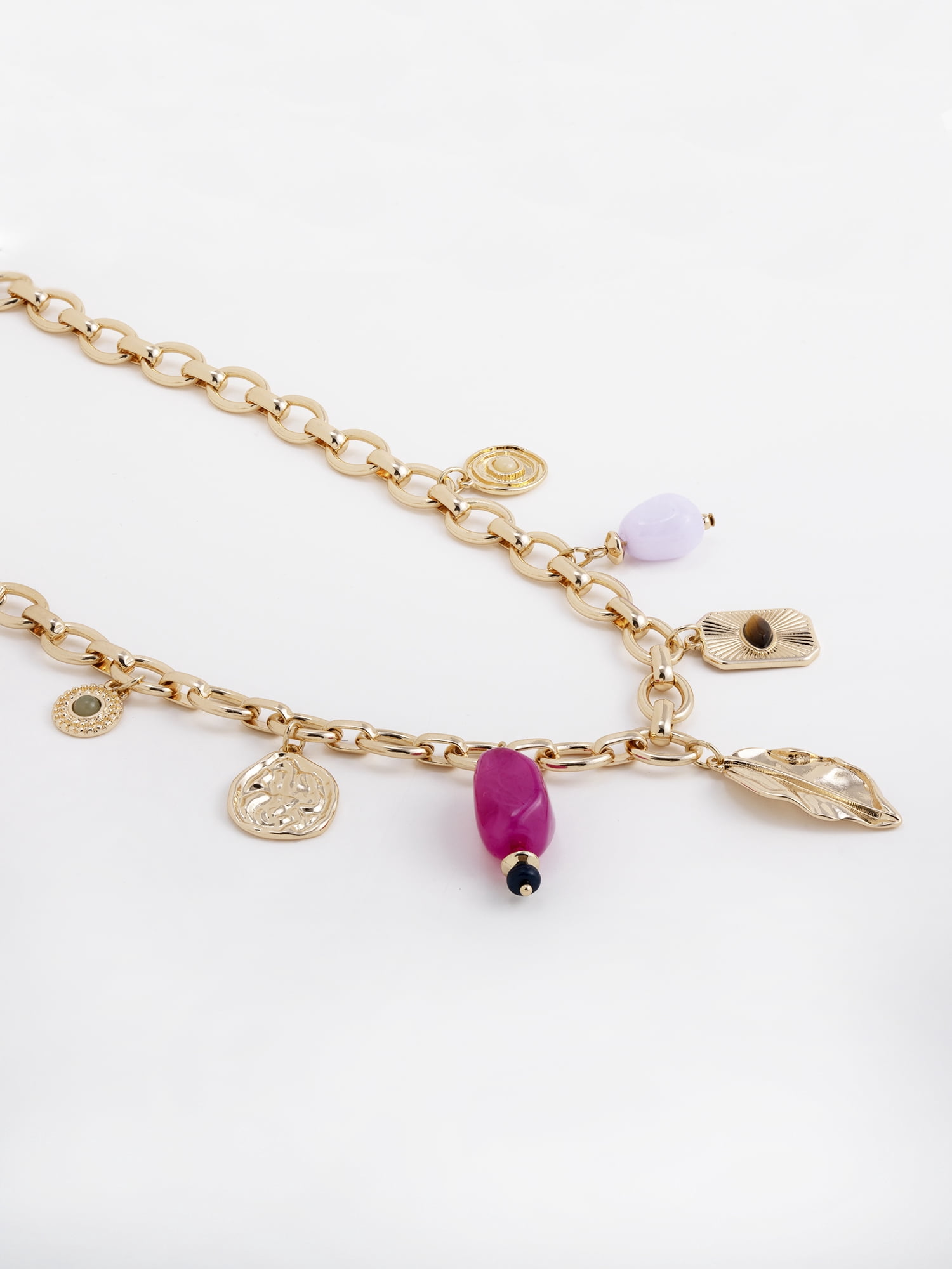 Scenario Women's Gold-Tone Multi-Charm Necklace