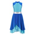 thumbnail image 3 of Raenseen Robe de Danse Ballet Sans Manches pour Petites Filles Col Montant Bleu 8, 3 of 8