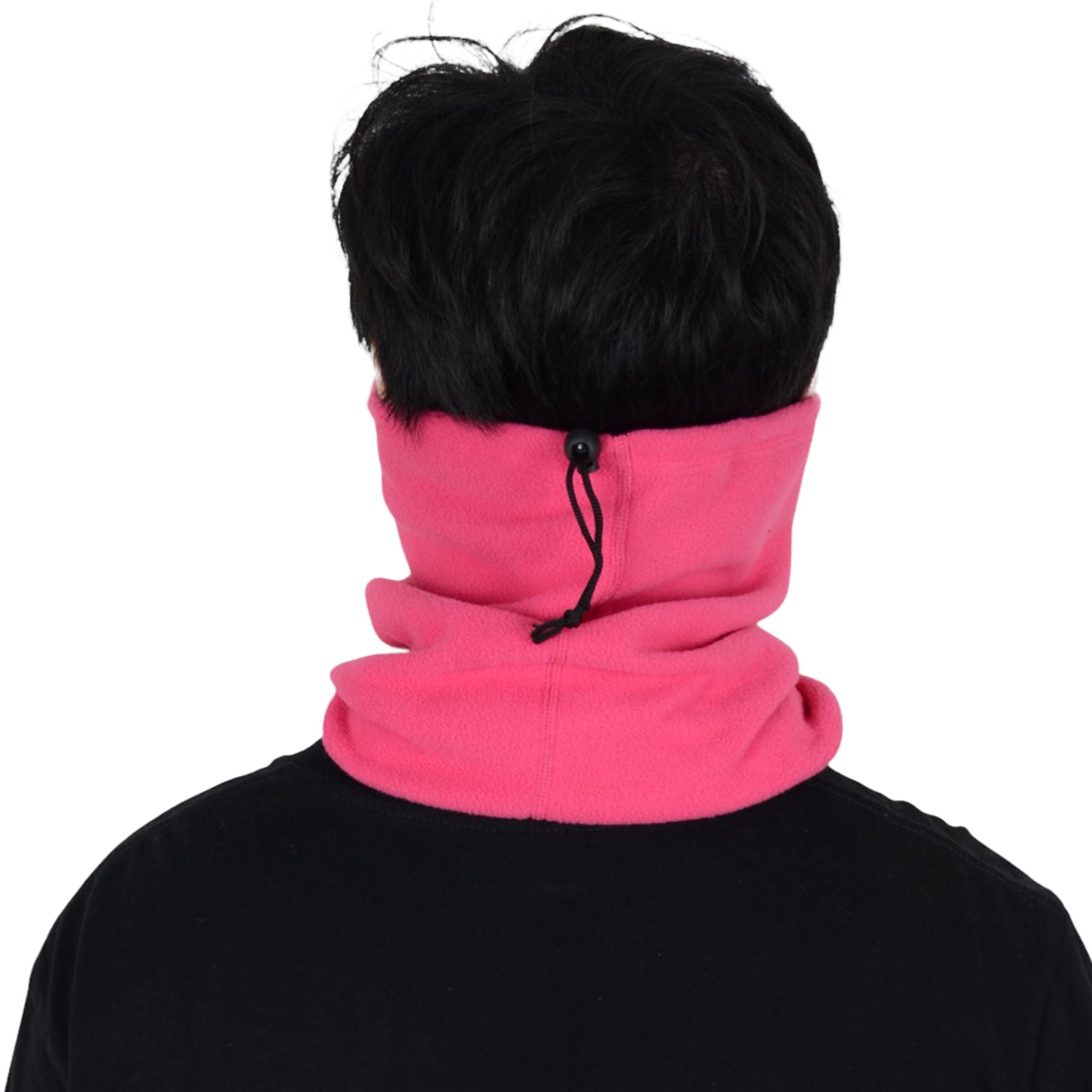 Winter Neck Warmer Fleece Gaiter Neck Cover Balaclava Outdoor Windproof Face Cover Mask for Women Men- Hot Pink