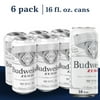 Budweiser Zero Non-Alcoholic Beer, 6 Pack, 16 fl oz Cans, 0% ABV