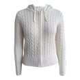 thumbnail image 1 of Suéter George para Mujer, con Gorra y Jareta Ajustable Cierre Trenzado de Cable Beige Talla G, 1 of 4