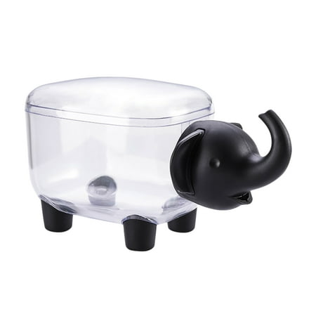 

Elephant Storage Box With Lid Elephant Shape Storage Box Toothpick Holder Cotton Swab Organizer Small Plastic Container for Restaurant Home Hotel (Black)