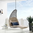 thumbnail image 2 of Modway Landscape Hanging Chaise Lounge Outdoor Patio Swing Chair in Light Gray Beige, 2 of 7