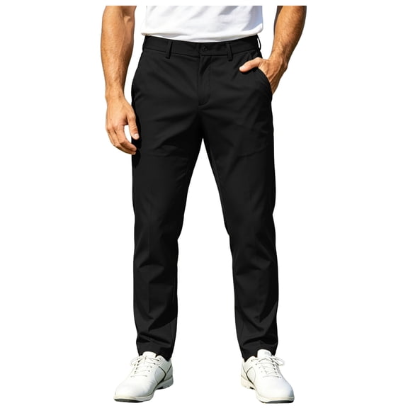 KEXE Golf Pants Men Men's Golf Pants Straight Leg Stretch Breathable Trousers for Outdoor Sports and Casual Wear(size:27,Black)