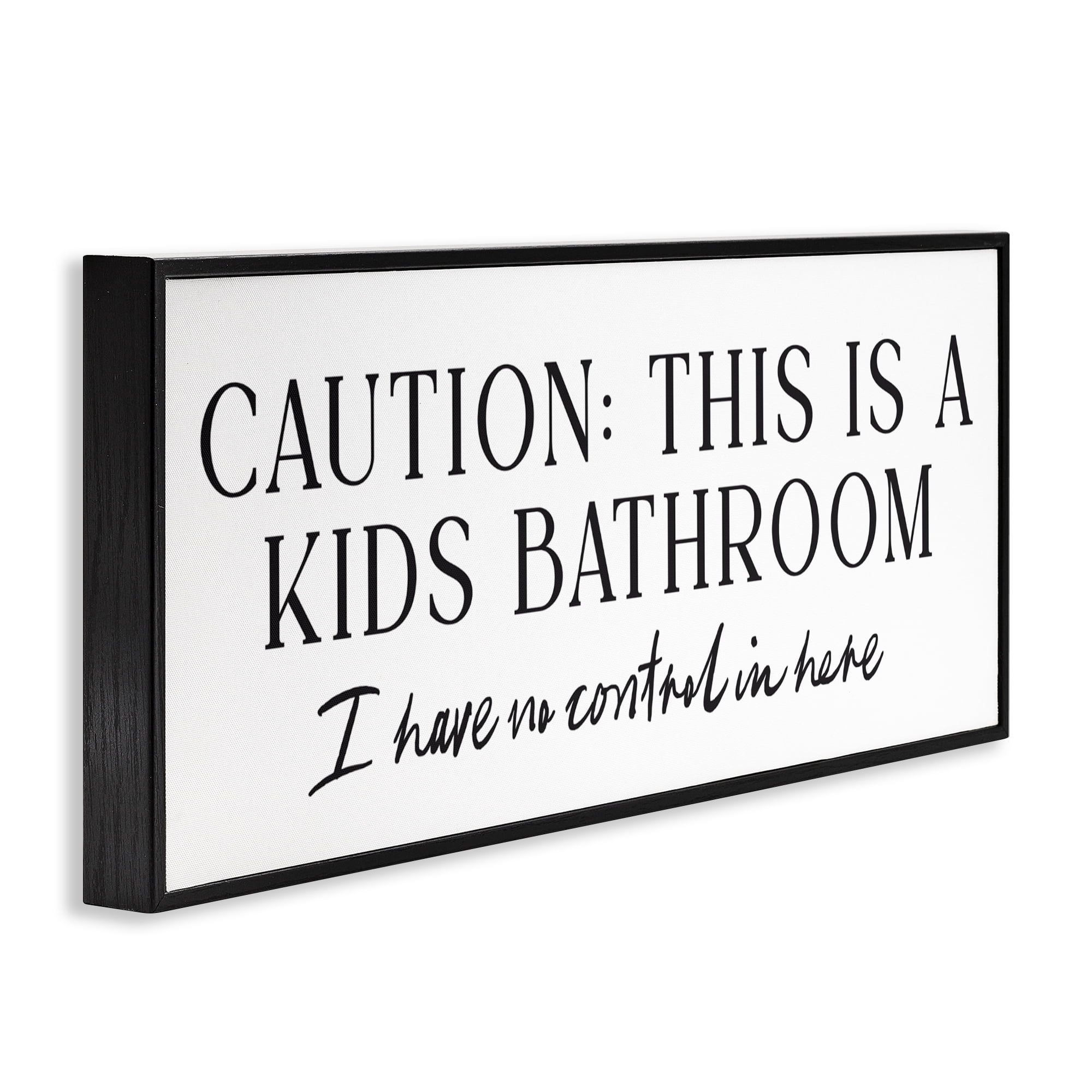 Stupell Industries No Control Kid's Bathroom Black Framed Giclee Art, design by Lettered and Lined