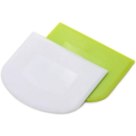 

Bread Dough Scraper Plastic Cutter Flexible Plastic Scraper Practical Bench Scraper Multipurpose Food Scrappers for Home and Kitchen Modeling Tools Baking Accessories (White&Green)
