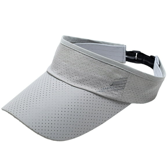 MIASHUI Summer Sun Hat Mesh Open Top Cap Outdoor Adjustable Visor Cap for Sports Running Quick-Dry Light Gray