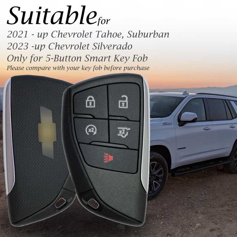 Smart Key Fob Cover 6 Pulsanti In TPU Con Borchie Oro – Compatibile Chevy Suburban, Tahoe, GMC Yukon/Yukon XL – Custodia Protettiva Morbida - 6