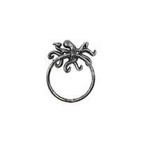 Hampton Nautical Rustic Silver Cast Iron Octopus Towel Holder 6" ‚Äì Sea Decoration Home ‚Äì Beach L