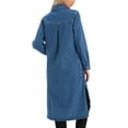thumbnail image 3 of INSPIRE CHIC Women's Dress Denim Button Down Curved Hem Long Sleeve Midi Jean Shirt Dresses XL Blue, 3 of 6